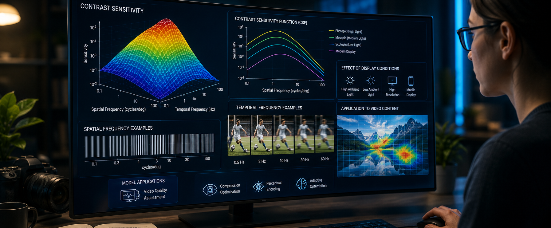 Human visual system contrast sensitivity model