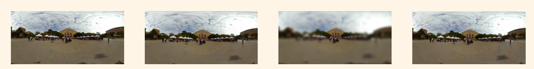 Wide-angle video examples showing original and perceptually optimised data